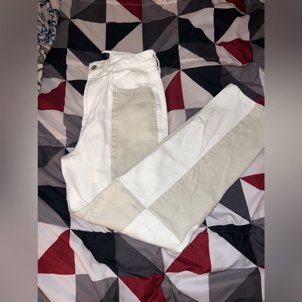 two tone vintage straight jeans